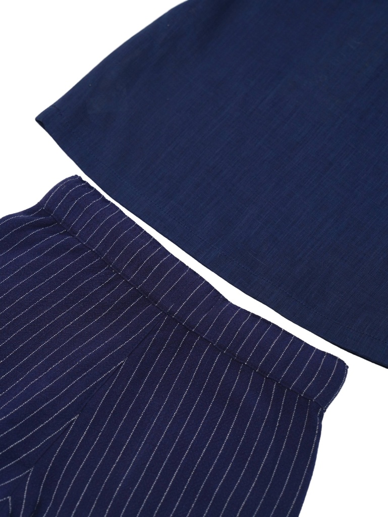 26030 ERKEK GÖMLEK ŞORT 2'Lİ TAKIM LACİVERT