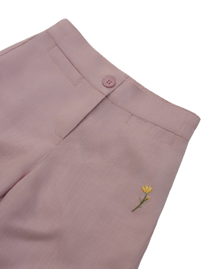 26115 KIZ GÖMLEK PANTOLON 2'Lİ TAKIM PEMBE