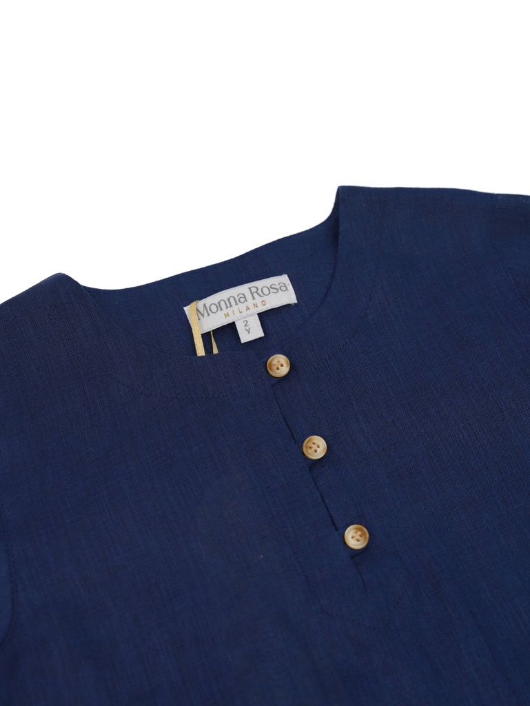 26130 ERKEK GÖMLEK ŞORT 2'Lİ TAKIM LACİVERT