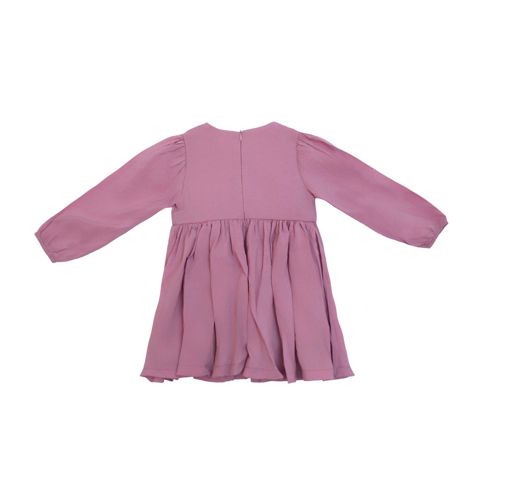 25618 KURDELA DETAYLI ELBISE PEMBE