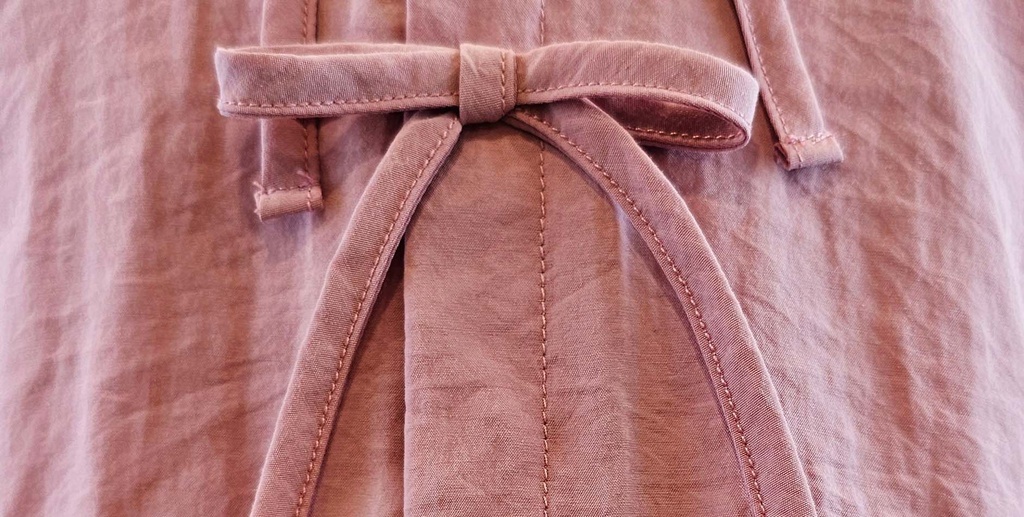 25618 KURDELA DETAYLI ELBISE PEMBE