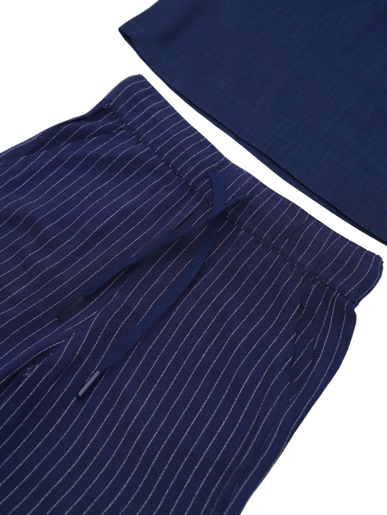 26230 ERKEK KETEN ÇİZGİLİ 2'Lİ TAKIM LACİVERT