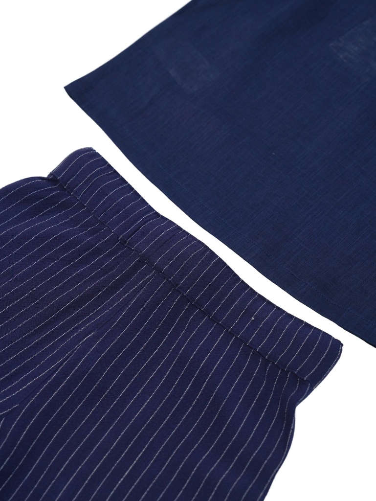 26230 ERKEK KETEN ÇİZGİLİ 2'Lİ TAKIM LACİVERT