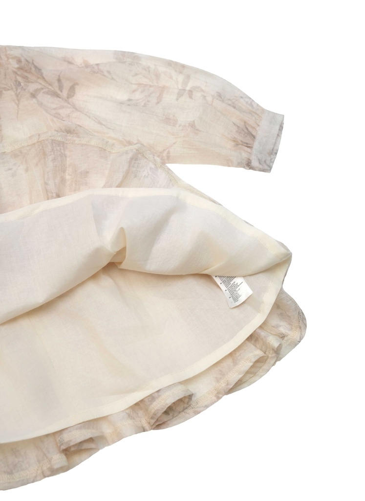 26106 BEBE YAKA DANTEL DETAYLI ELBİSE DESENLİ