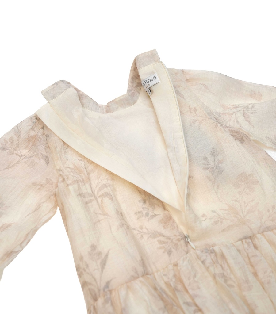 26106 BEBE YAKA DANTEL DETAYLI ELBİSE DESENLİ