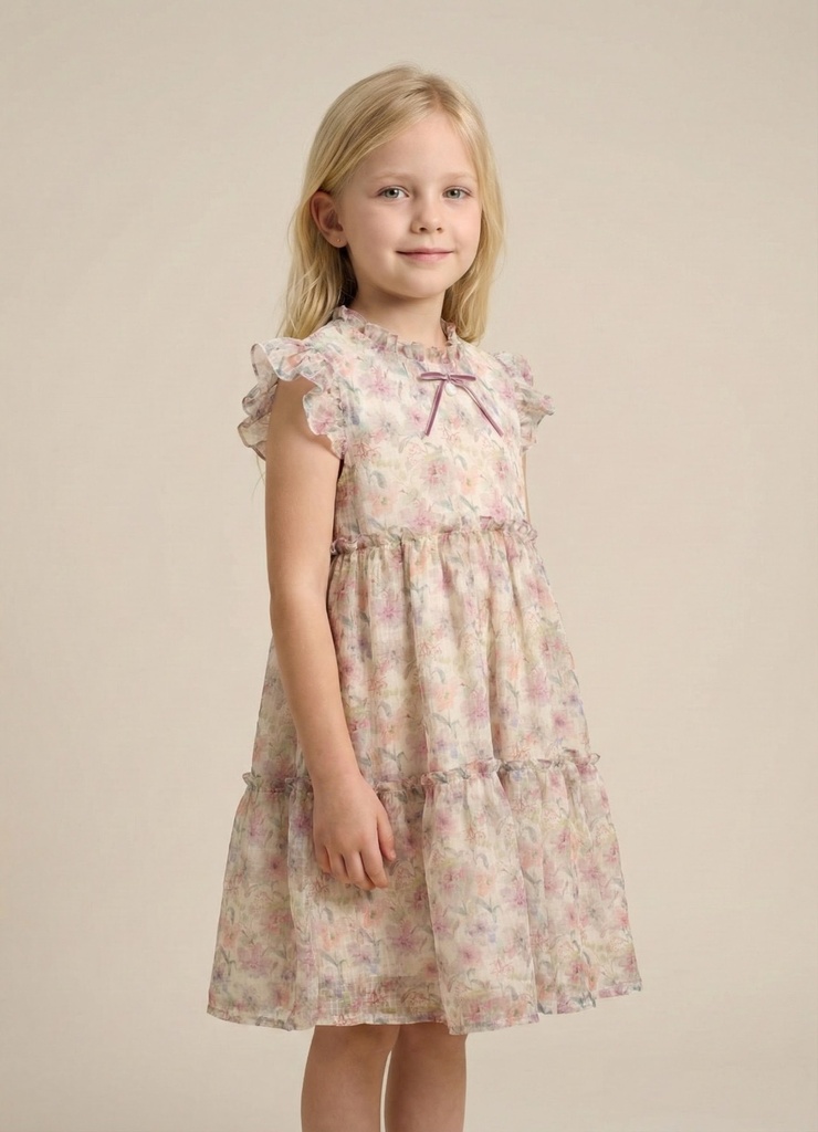 26219 Pink Floral Dress Patterned