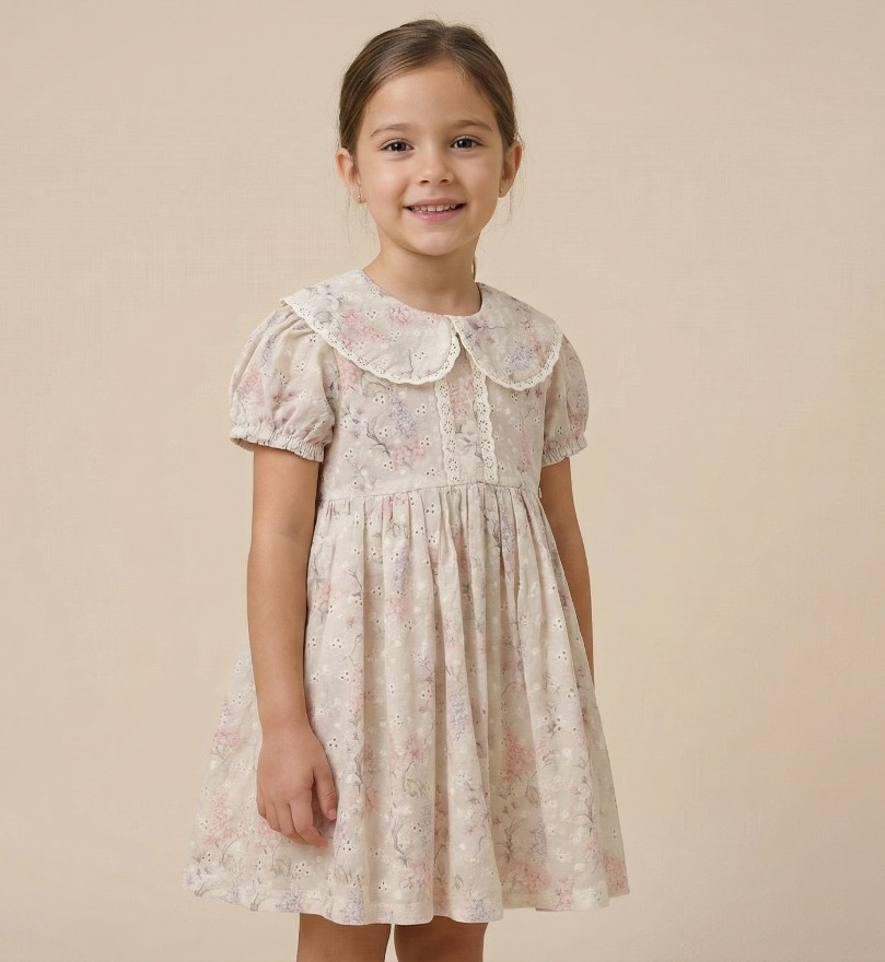 26220 Robe à col bébé à motifs