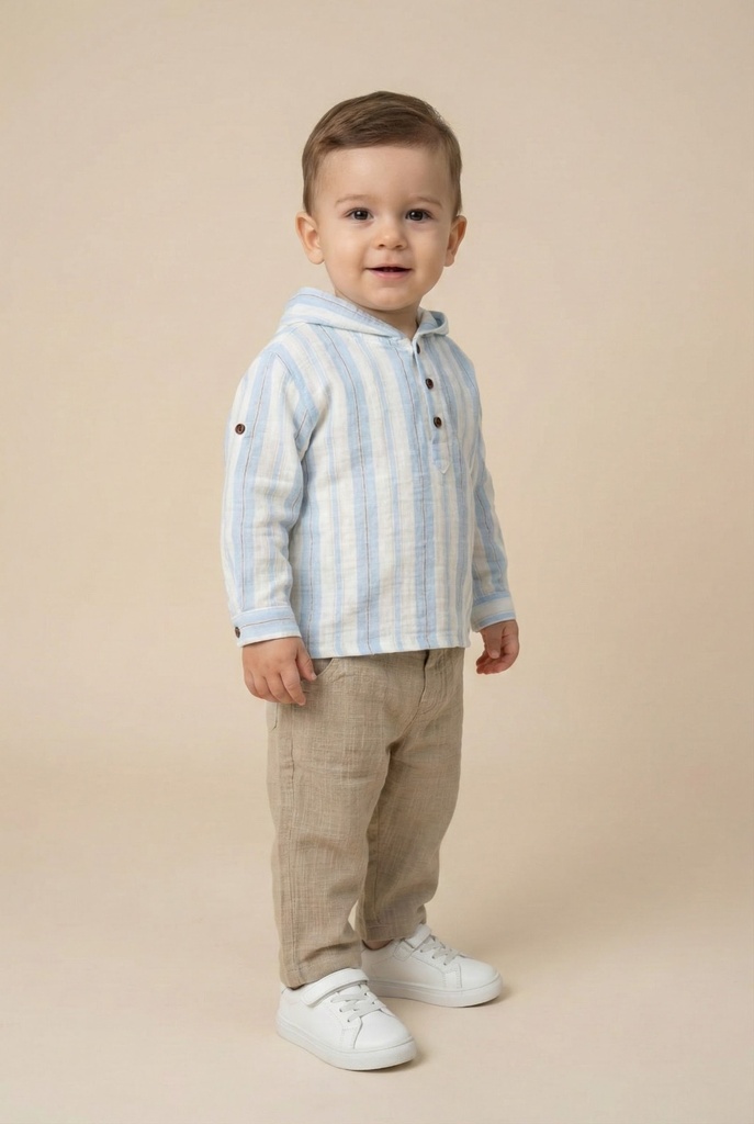 26023 Garçon À capuche  Ensemble 2 pièces Ensemble Beige