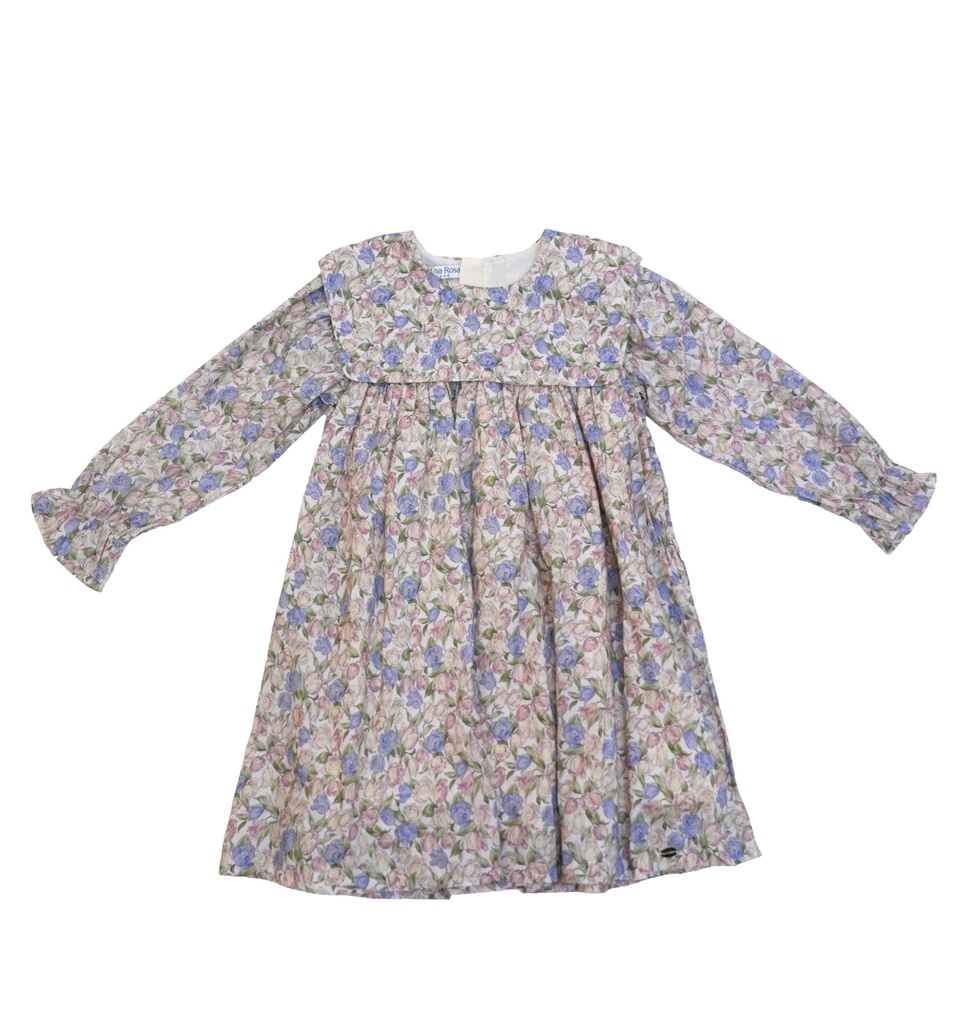 25711 с розовыми деталями с воротником фартука платье - розовый