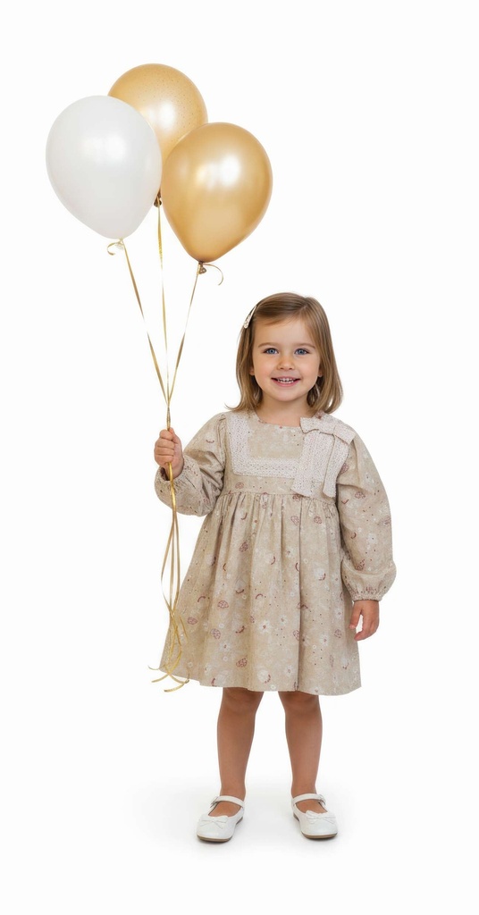 25612 Cotton Lace Detailed with Buckle Accessory Dress