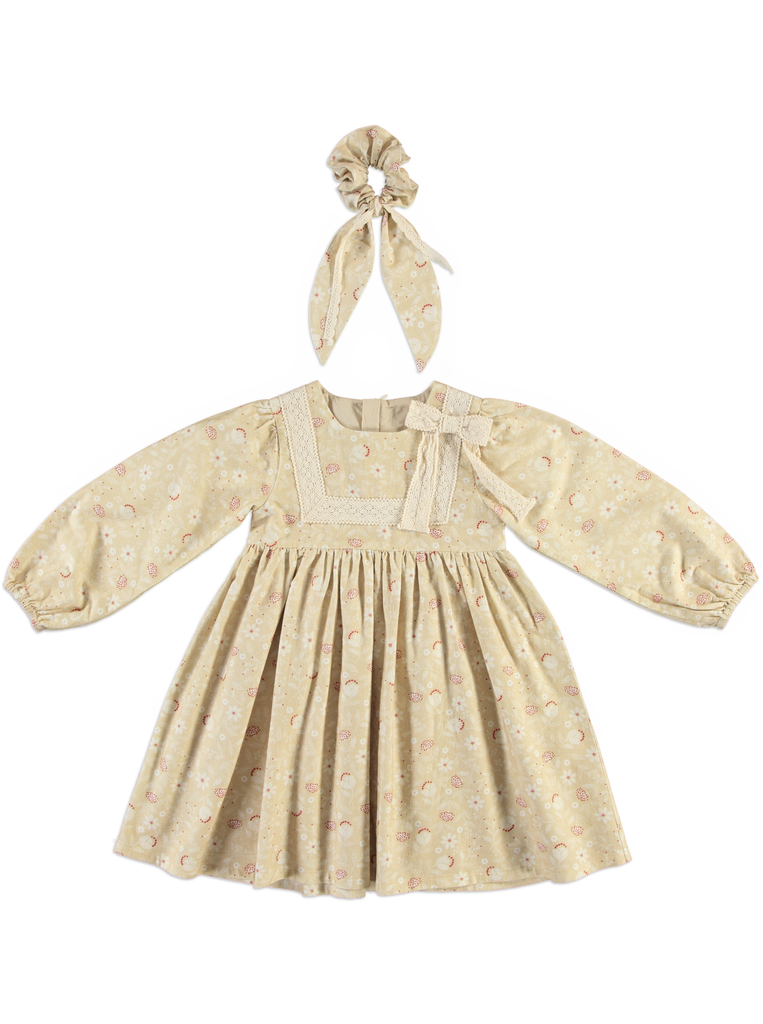 25712 Cotton Lace Detailed with Buckle Accessory Dress