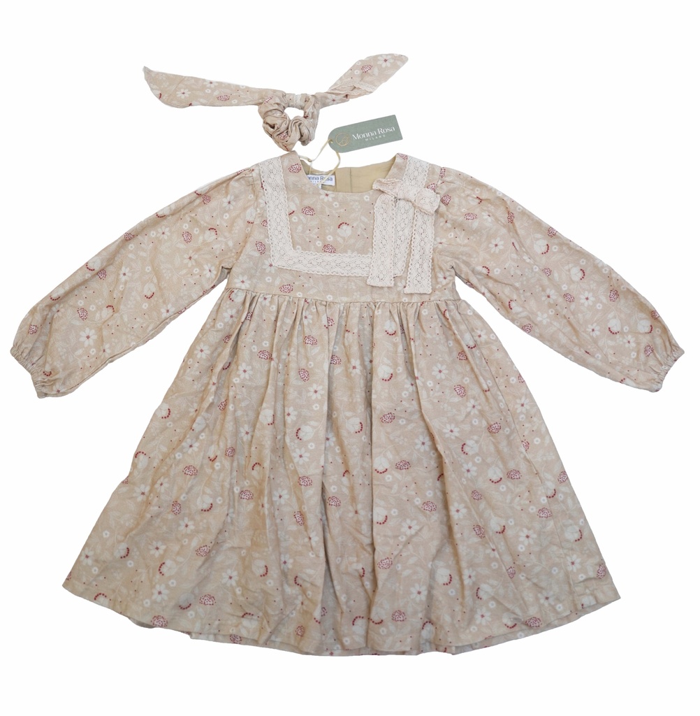 25712 Cotton Lace Detailed with Buckle Accessory Dress