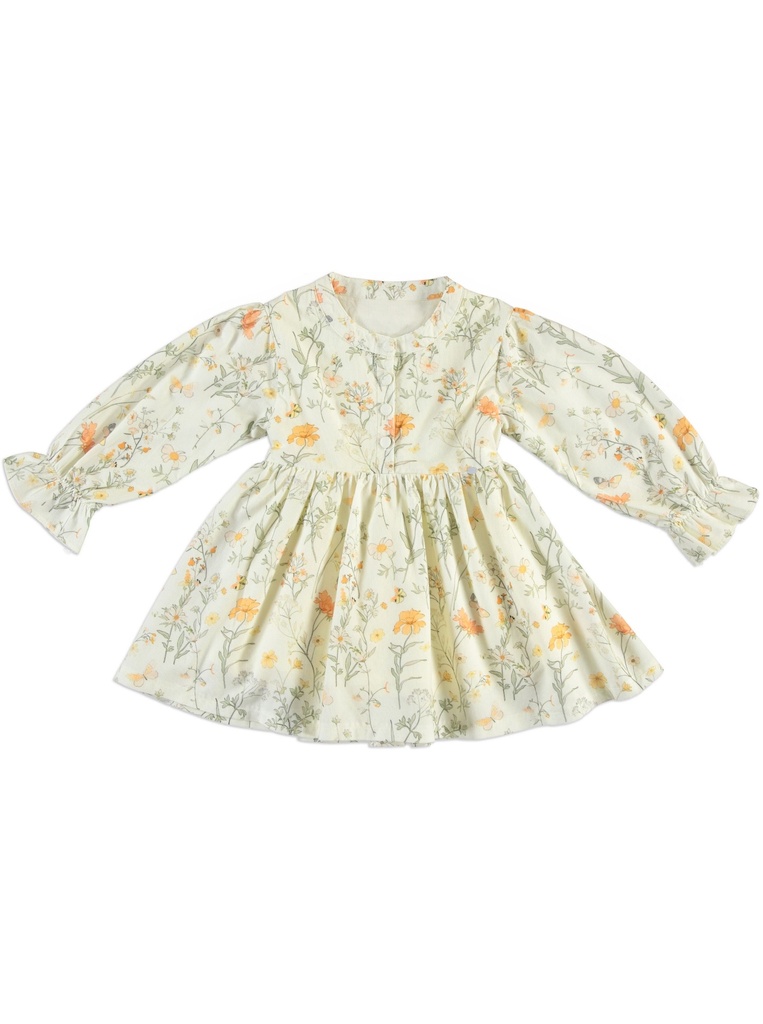 25614 Patterned Cotton Velvet Dress