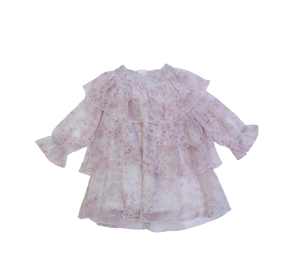 25517 Layered Tencel Dress - Pink