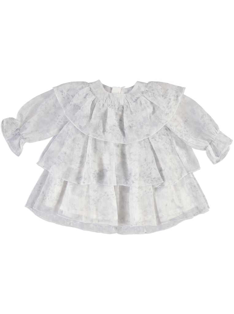 25517 TENCEL COK KATLI ELBISE MAVI