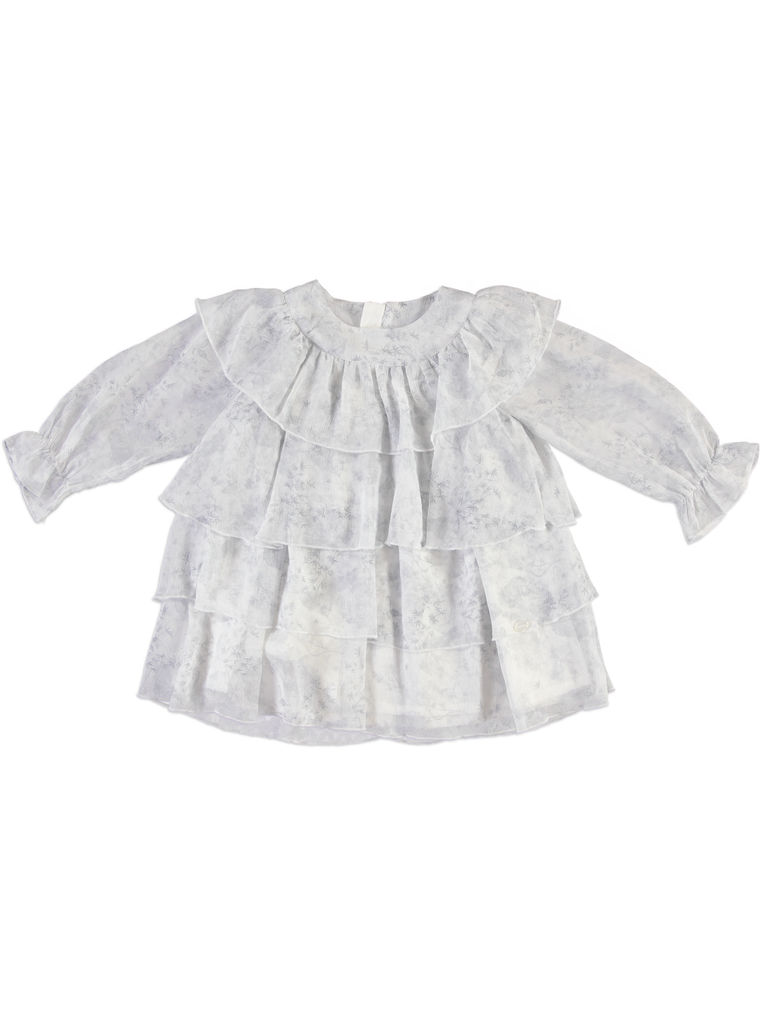 25617 TENCEL COK KATLI ELBISE MAVI