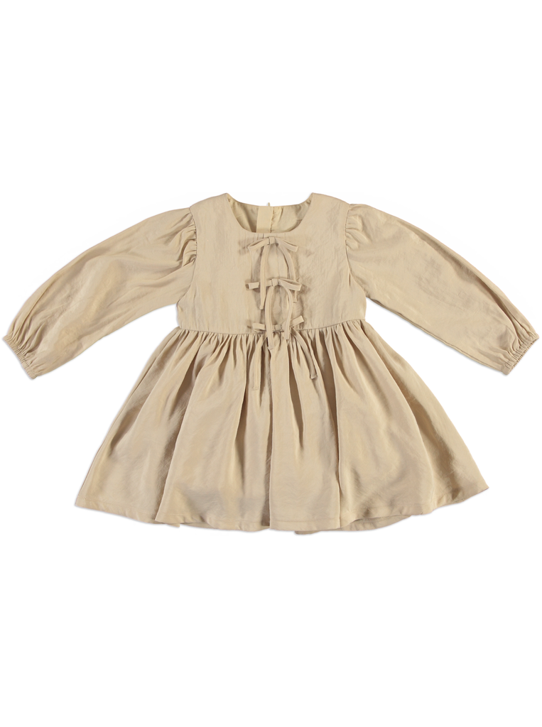 25618 with Ribbon Detail Dress - Beige