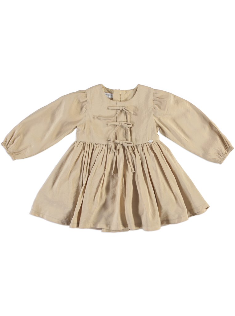 25618 with Ribbon Detail Dress - Beige