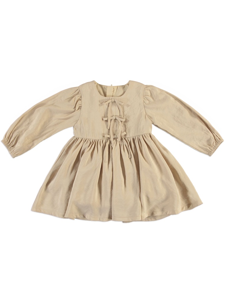 25718 with Ribbon Detail Dress - Beige