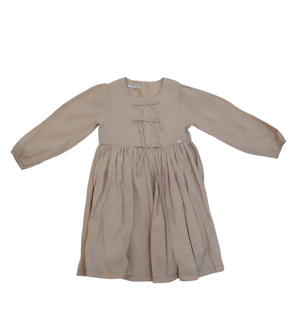 25718 with Ribbon Detail Dress - Beige