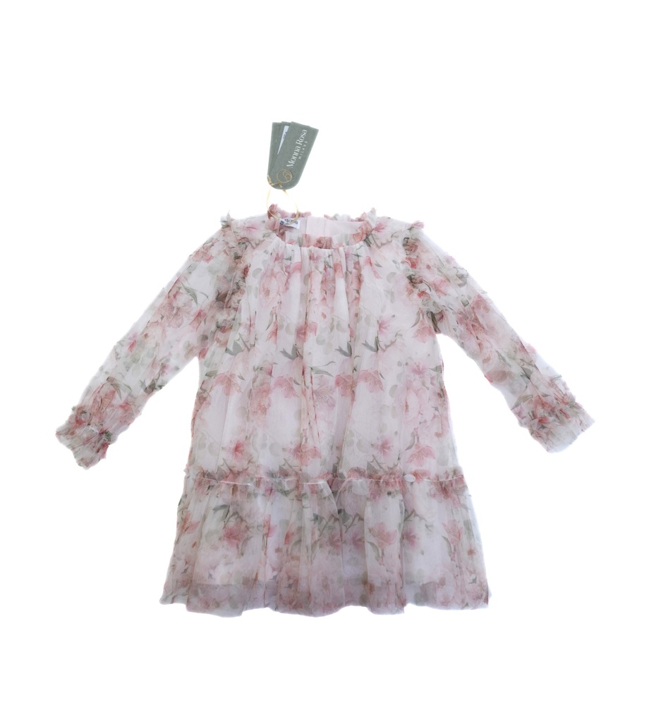 25619 Tulle with Rose Pattern Dress