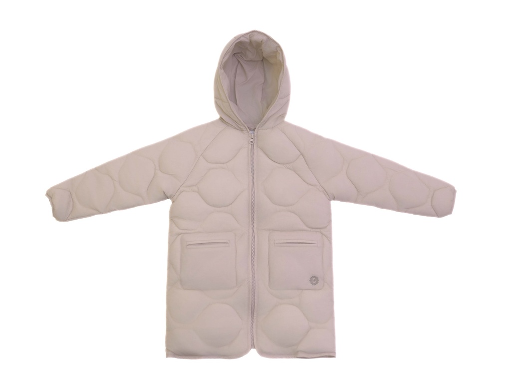 25627 Long Quilted Hooded Coat - Pink