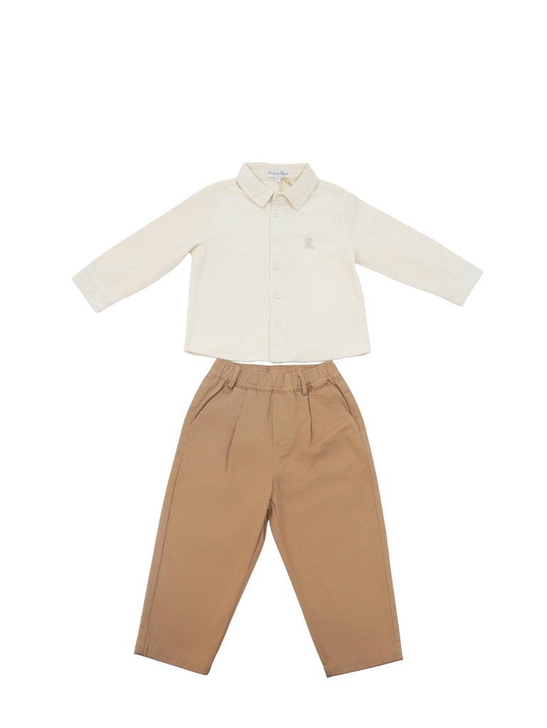 25734 Boy 2-Piece Set Beige