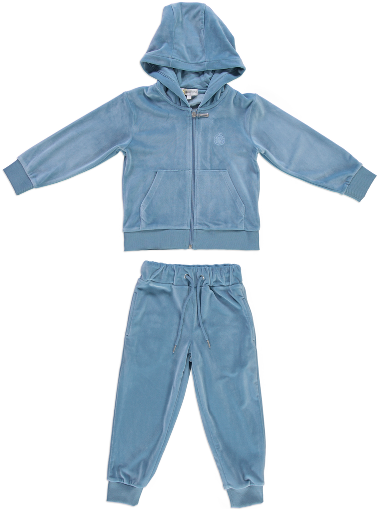 26031 Velvet Tracksuit Set Blue