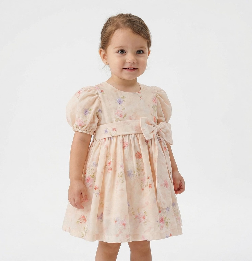 26101 Bow Detailed Dress Patterned