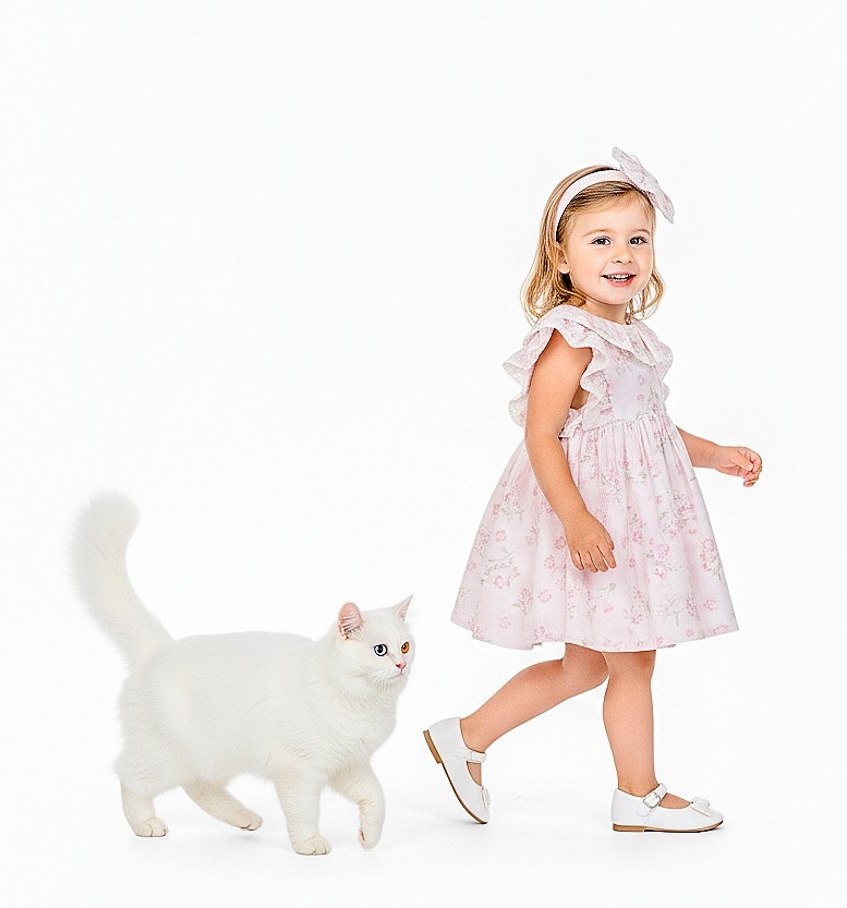 26002 Guipure Detailed Dress Pink