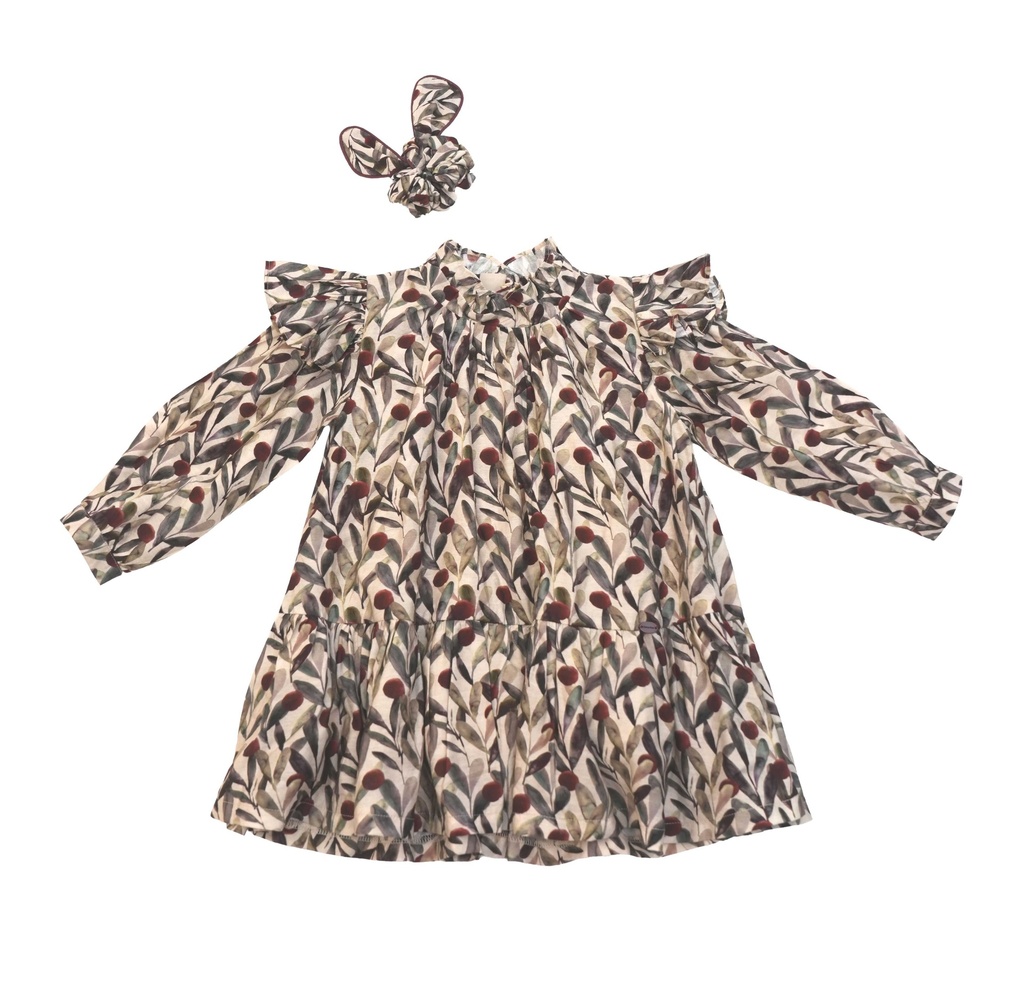 26104 Col droit Robe À motif