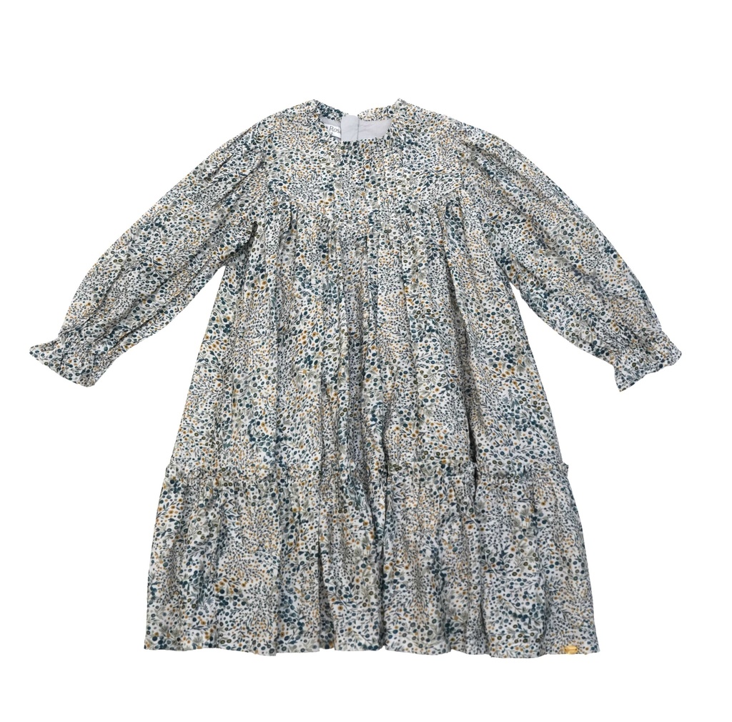 26209 Straight Collar Dress Patterned