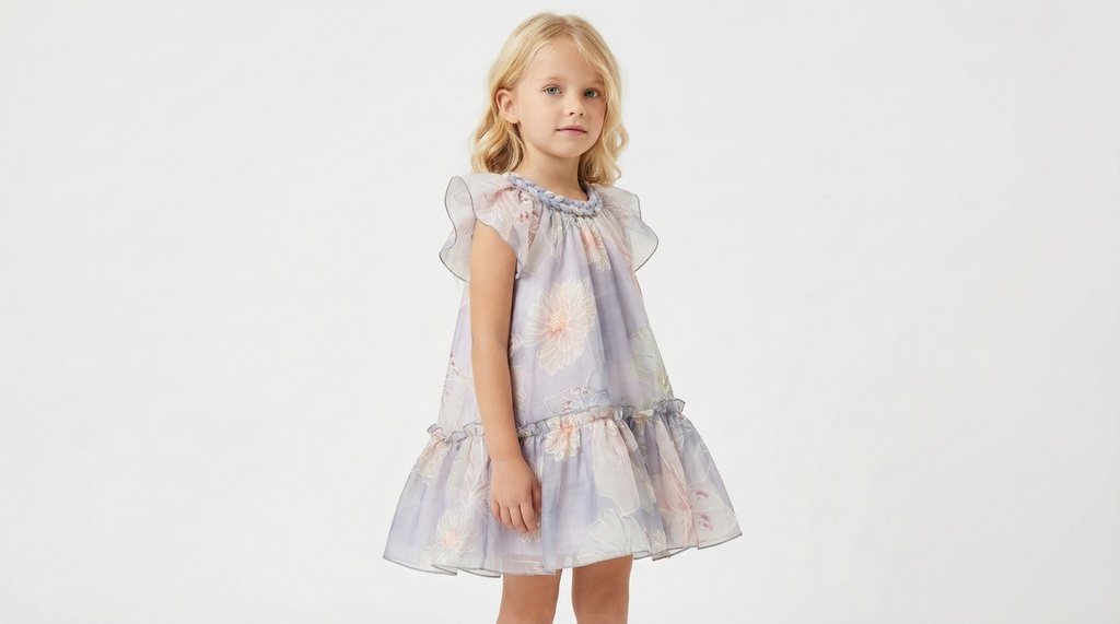 26211 ROBE À COL TRICOT À MOTIFS FLORAL