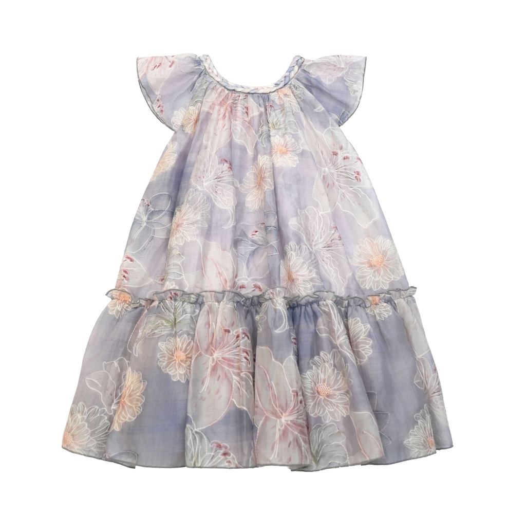 26211 ROBE À COL TRICOT À MOTIFS FLORAL