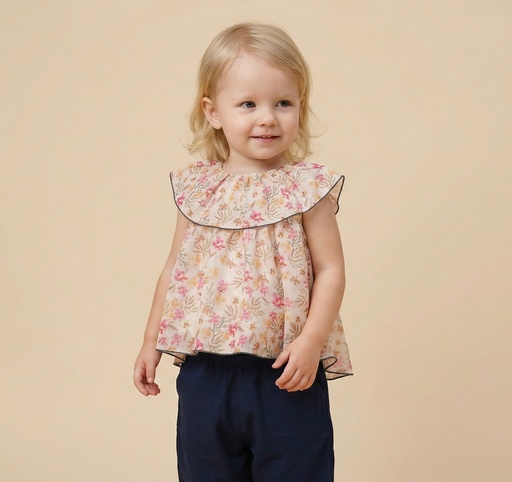 26121 Girl Piped  2-Piece Set Patterned