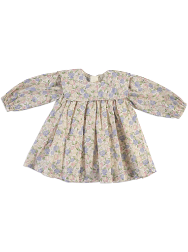25511 with Rose Details Apron Collar Dress - Pink