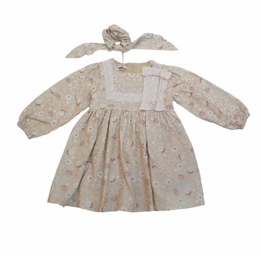 25612 Cotton Lace Detailed with Buckle Accessory Dress