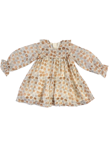 25613 Polka Dot Patterned with Buckle Tencel Dress