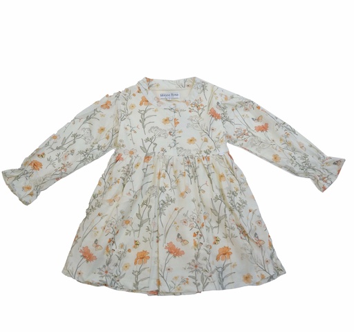 25614 Patterned Cotton Velvet Dress