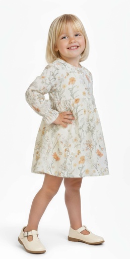 25614 Patterned Cotton Velvet Dress