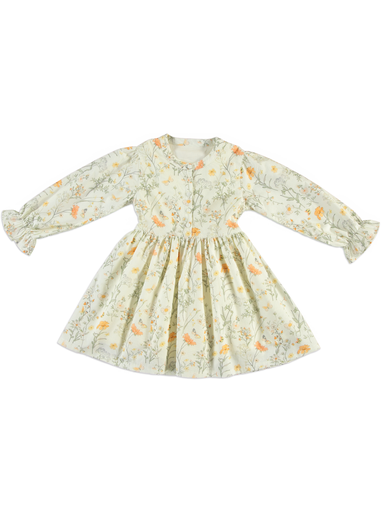 25714 Patterned Cotton Velvet Dress