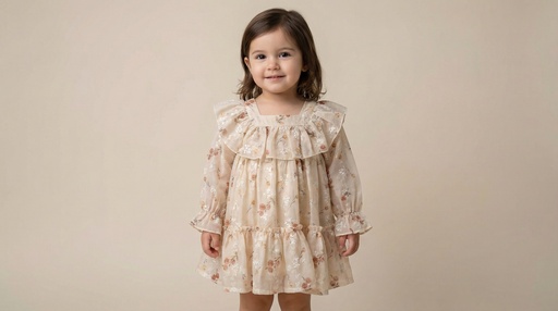 25615 Embroidered Printed Dress