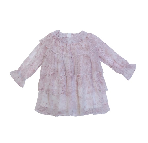 25617 TENCEL COK KATLI ELBISE PEMBE