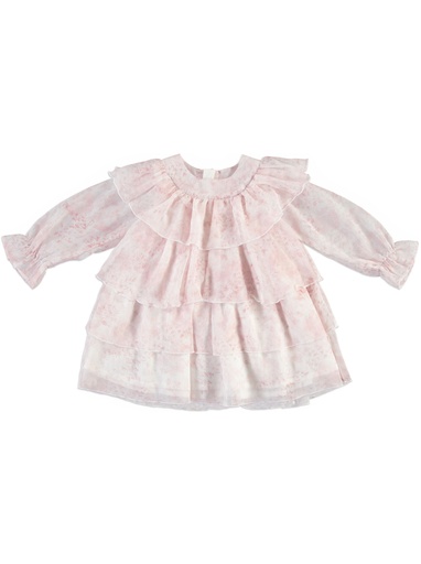 25717 TENCEL COK KATLI ELBISE PEMBE