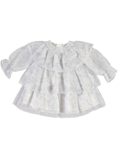 25517 TENCEL COK KATLI ELBISE MAVI