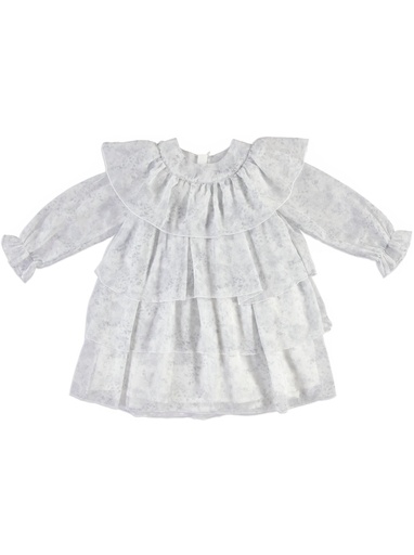 25717 TENCEL COK KATLI ELBISE MAVI
