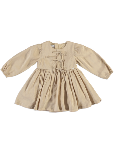 25618 with Ribbon Detail Dress - Beige