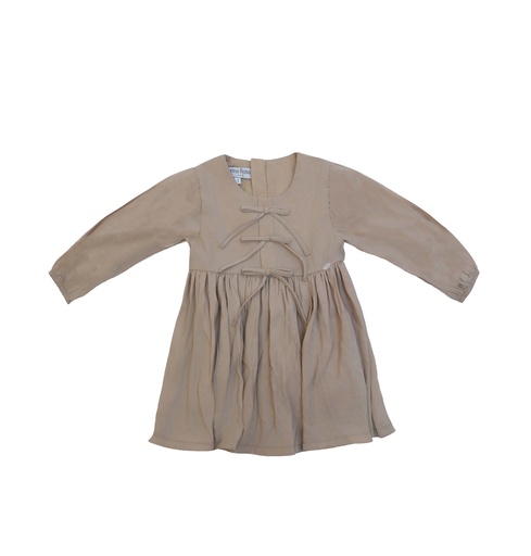 25618 with Ribbon Detail Dress - Beige