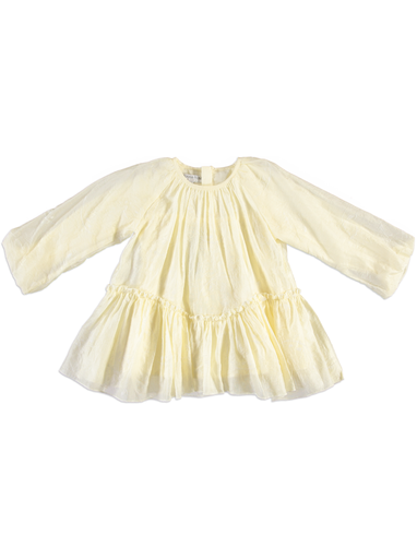 25721 FLOCK BASKILI SIMLI ELBISE EKRU