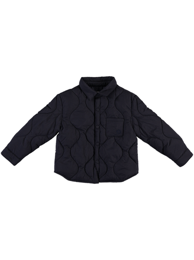 25628 Pocketed Coat with Collar - Navy Blue